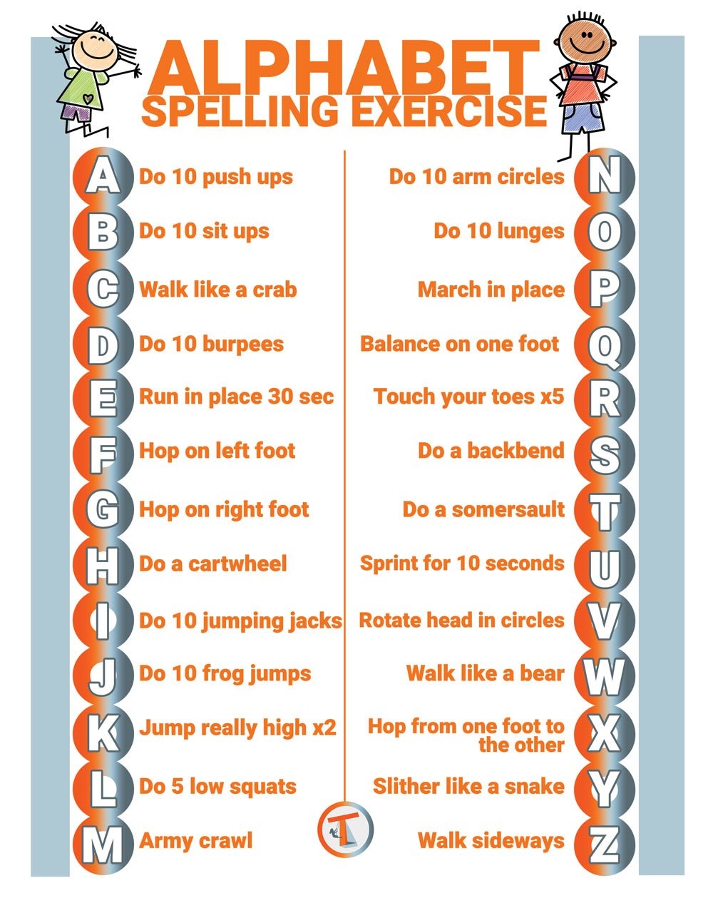 Alphabet Spelling Exercise Tilton s Therapy For Tots