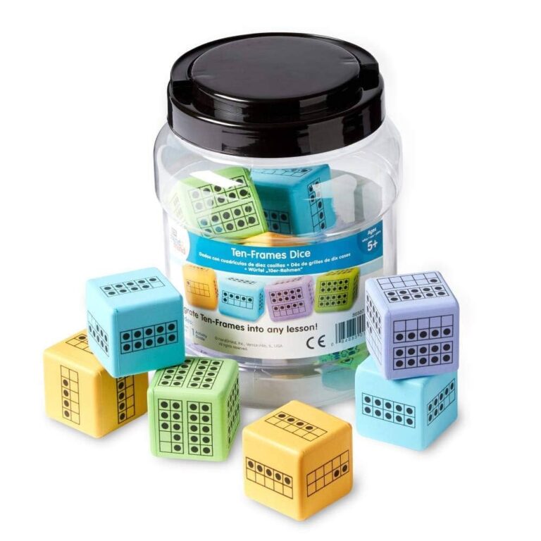 Amazon Hand2mind Ten Frame Dice Large Foam Dice For Classroom Subitizing Dice Math Manipulatives For Elementary School Counting Toys For Toddlers Educational Toys For Preschool Children Set Of 12 Toys
