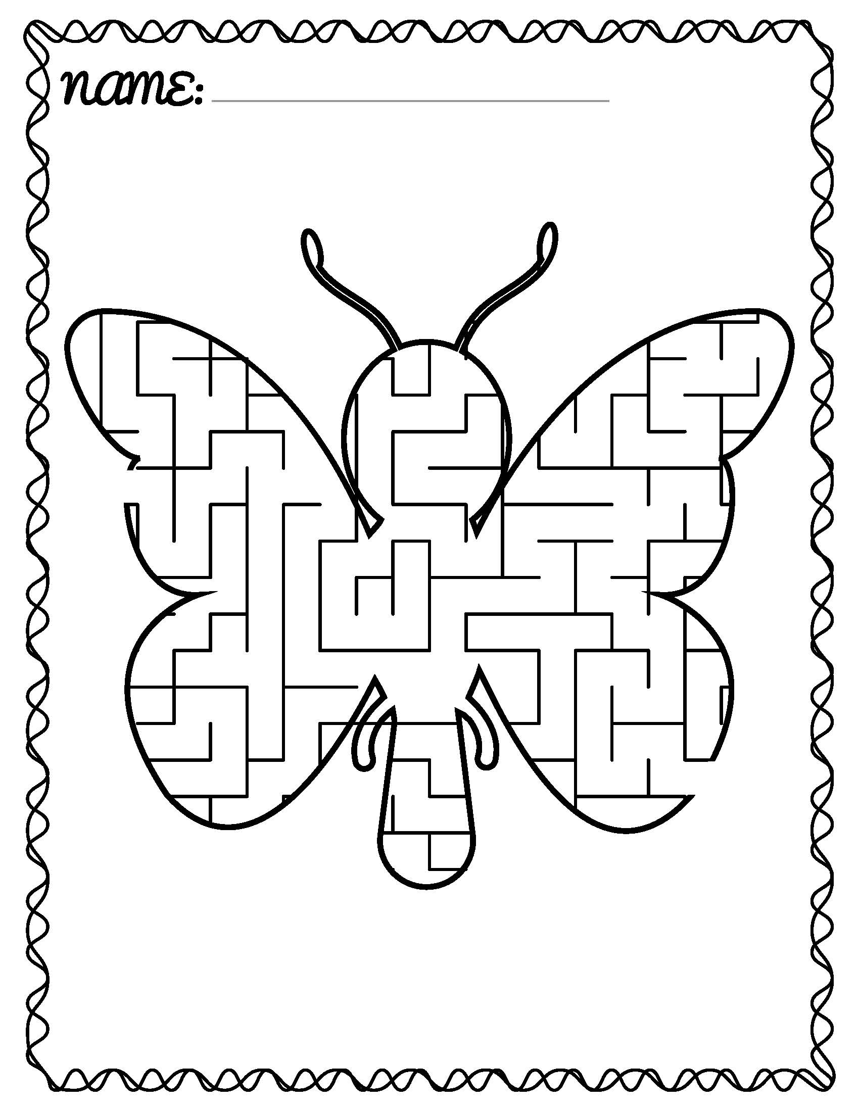 Animals Insects Mazes Puzzle For Kids Kindergarten Preschool Children Made By Teachers