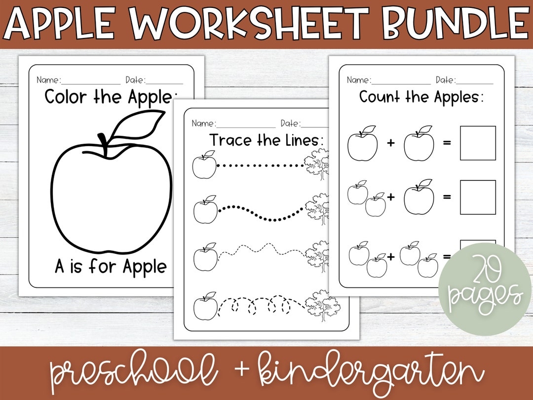 free printable apple worksheets preschool