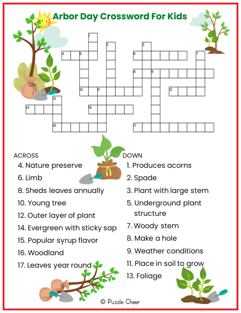 crossword puzzle for kids