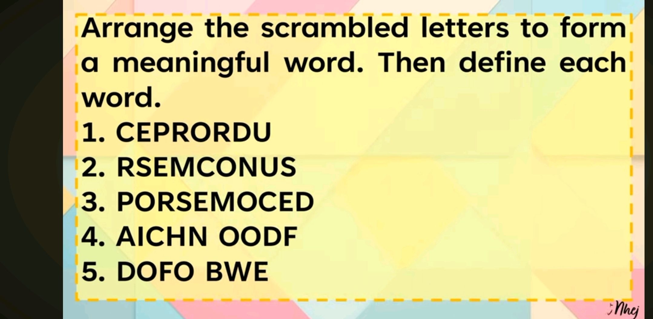Arrange The Scrambled Letters To Form A StudyX