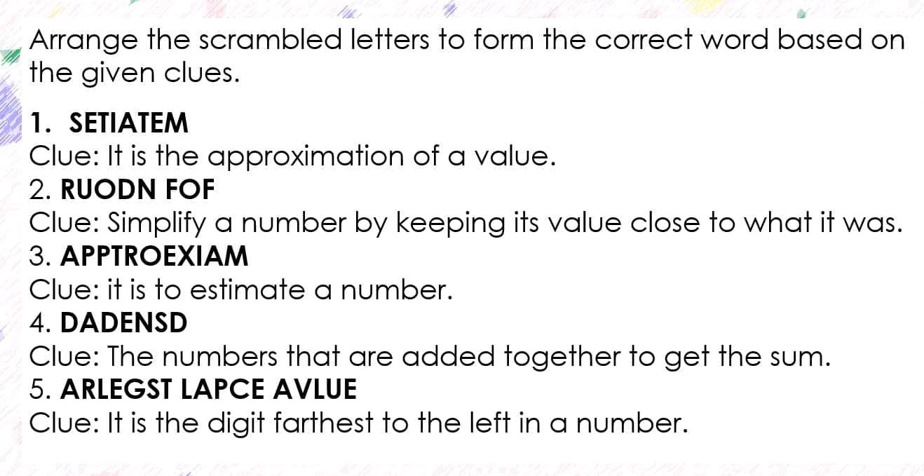Arrange The Scrambled Letters To Form The StudyX
