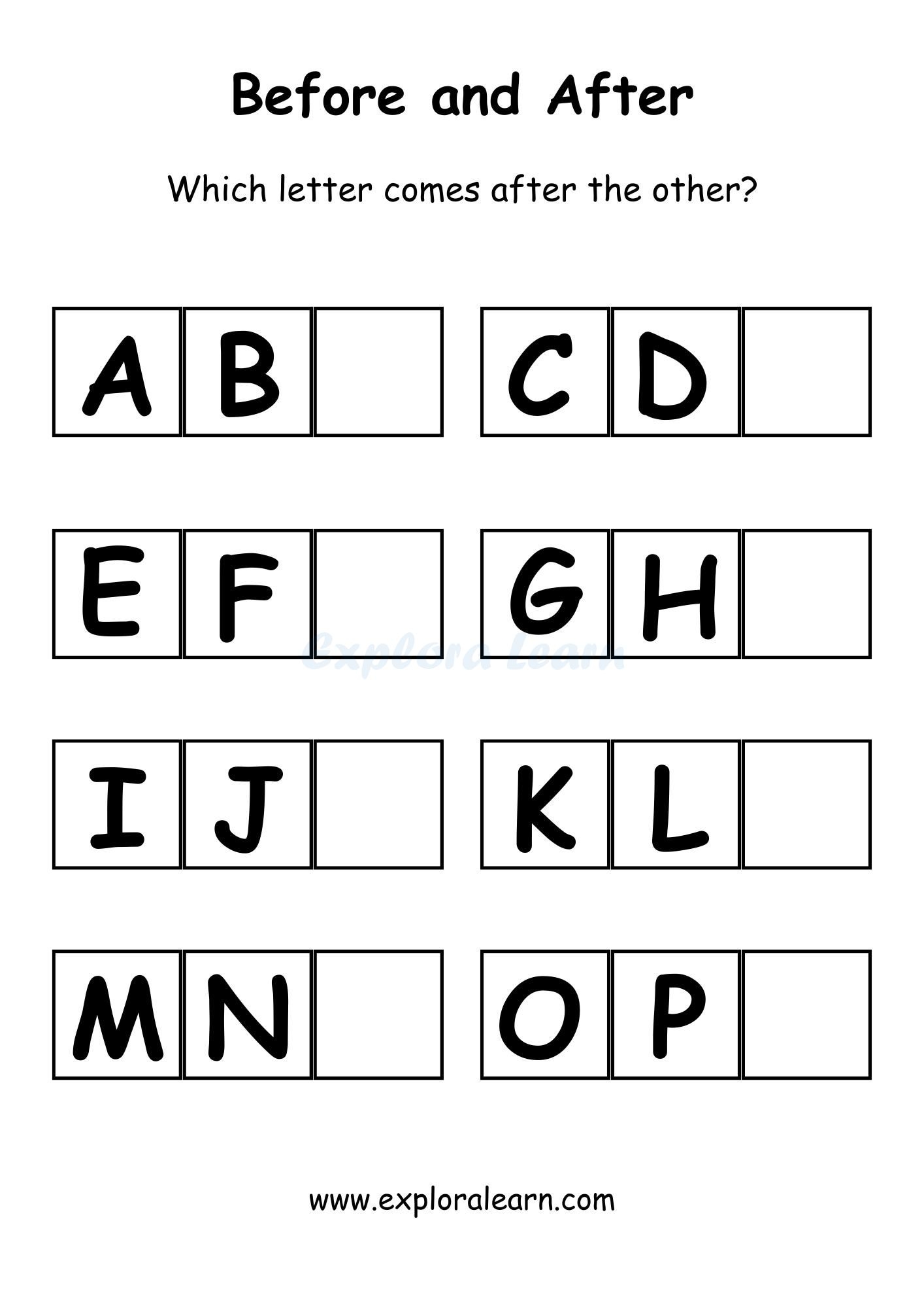 Before And After Comparison Worksheets For Preschool And Kindergarten 2 To 6 Years Kids