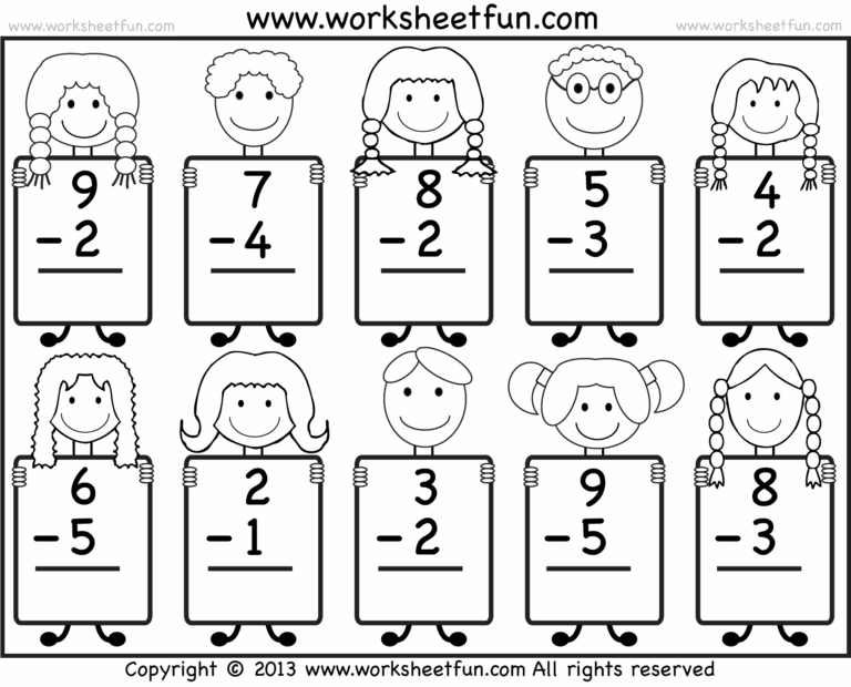 Beginner Subtraction 10 Kindergarten Subtraction Worksheets FREE Printable Worksheets Worksheetfun