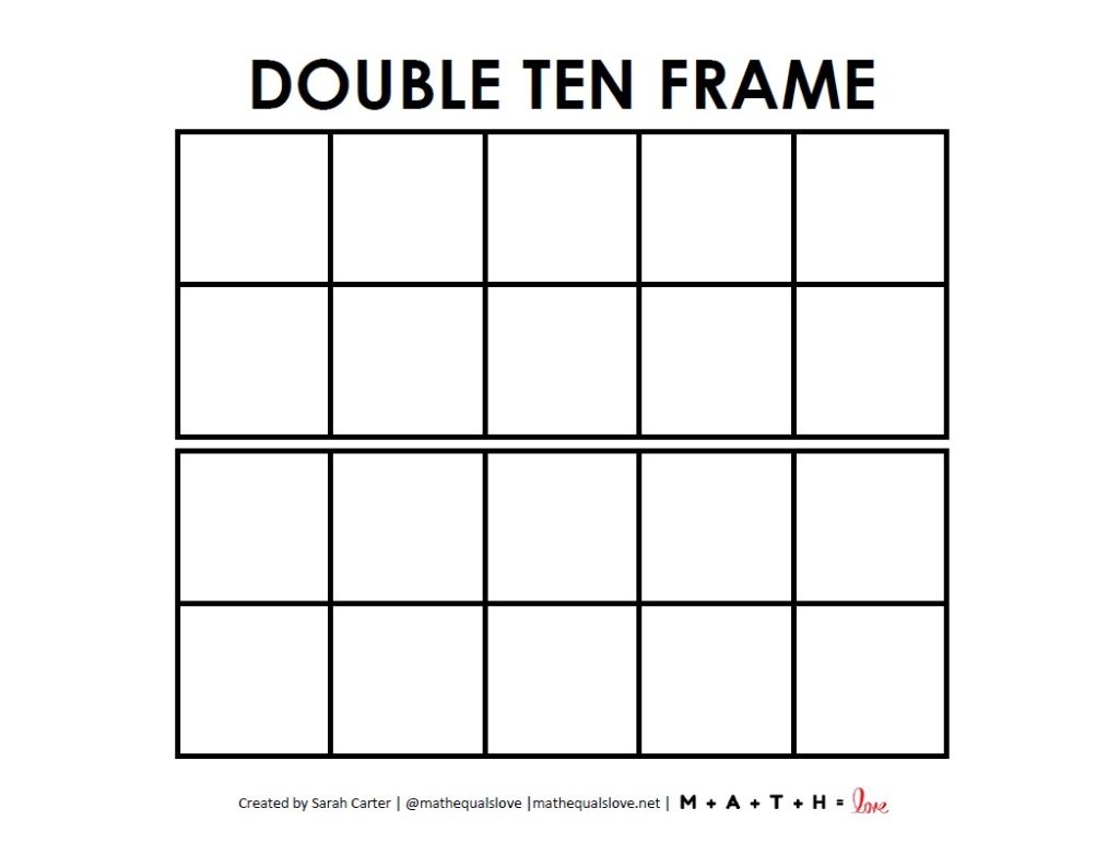 Blank Double Ten Frame Template Math Love Worksheets Library
