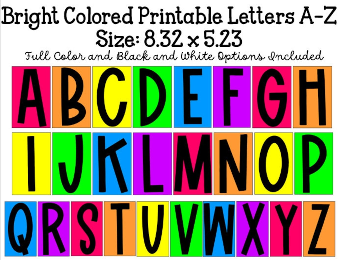 printable color alphabet letters
