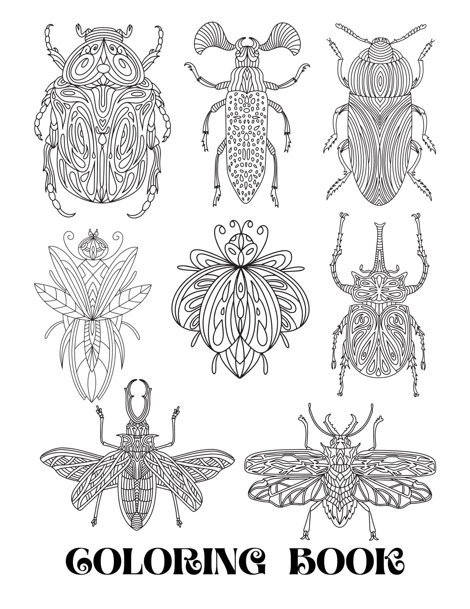 colouring pages bugs