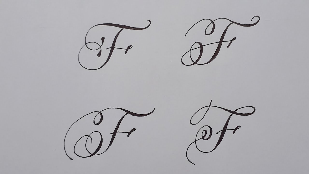 Calligraphy Letter F With Normal Pen How To Write Capital Cursive For Beginners Handwriring Easy YouTube