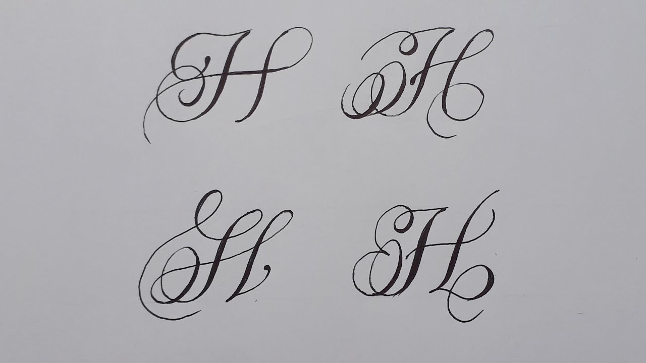 Calligraphy Letter H With Normal Pen How To Write Capital Cursive For Beginners Handwriring Easy YouTube