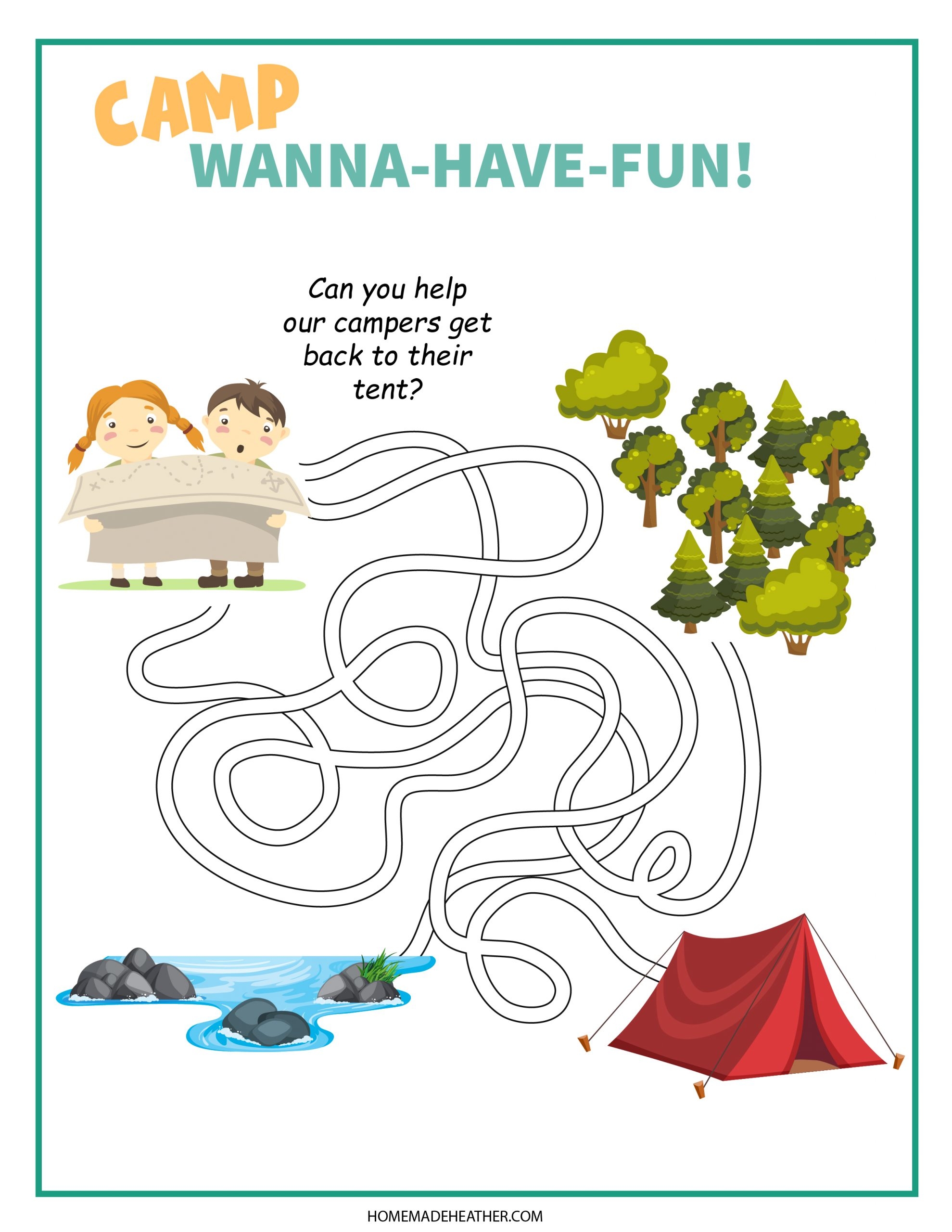 free printable camping worksheets for preschool