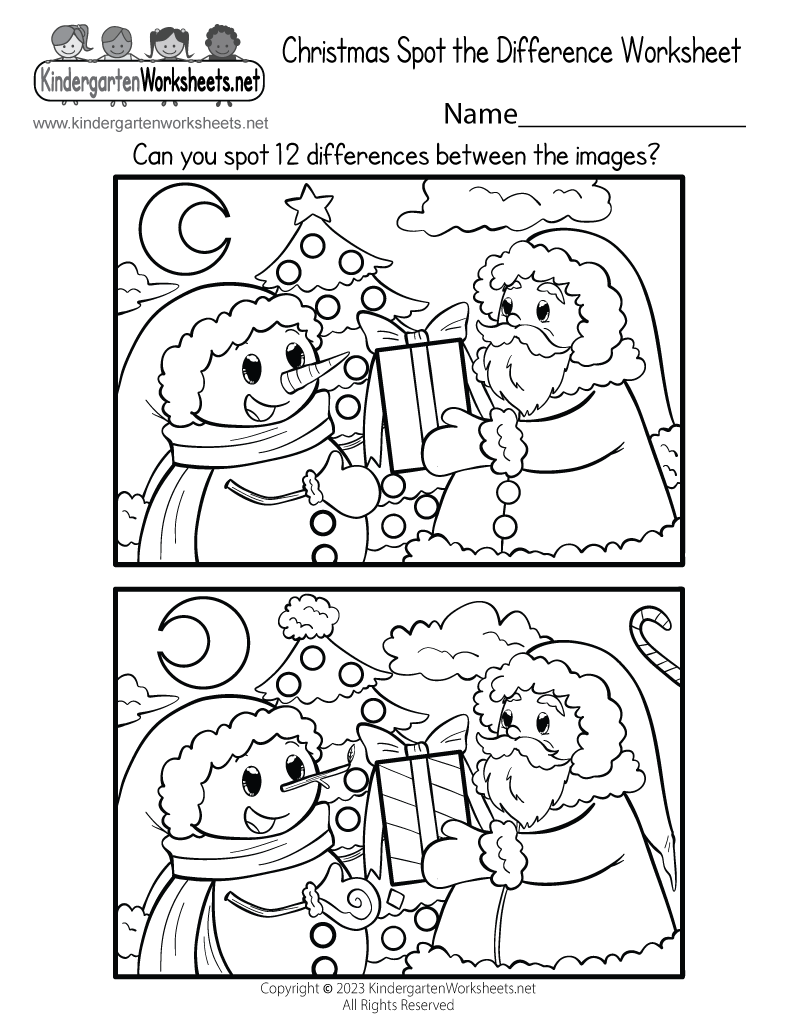 free printable christmas worksheets for kindergarten