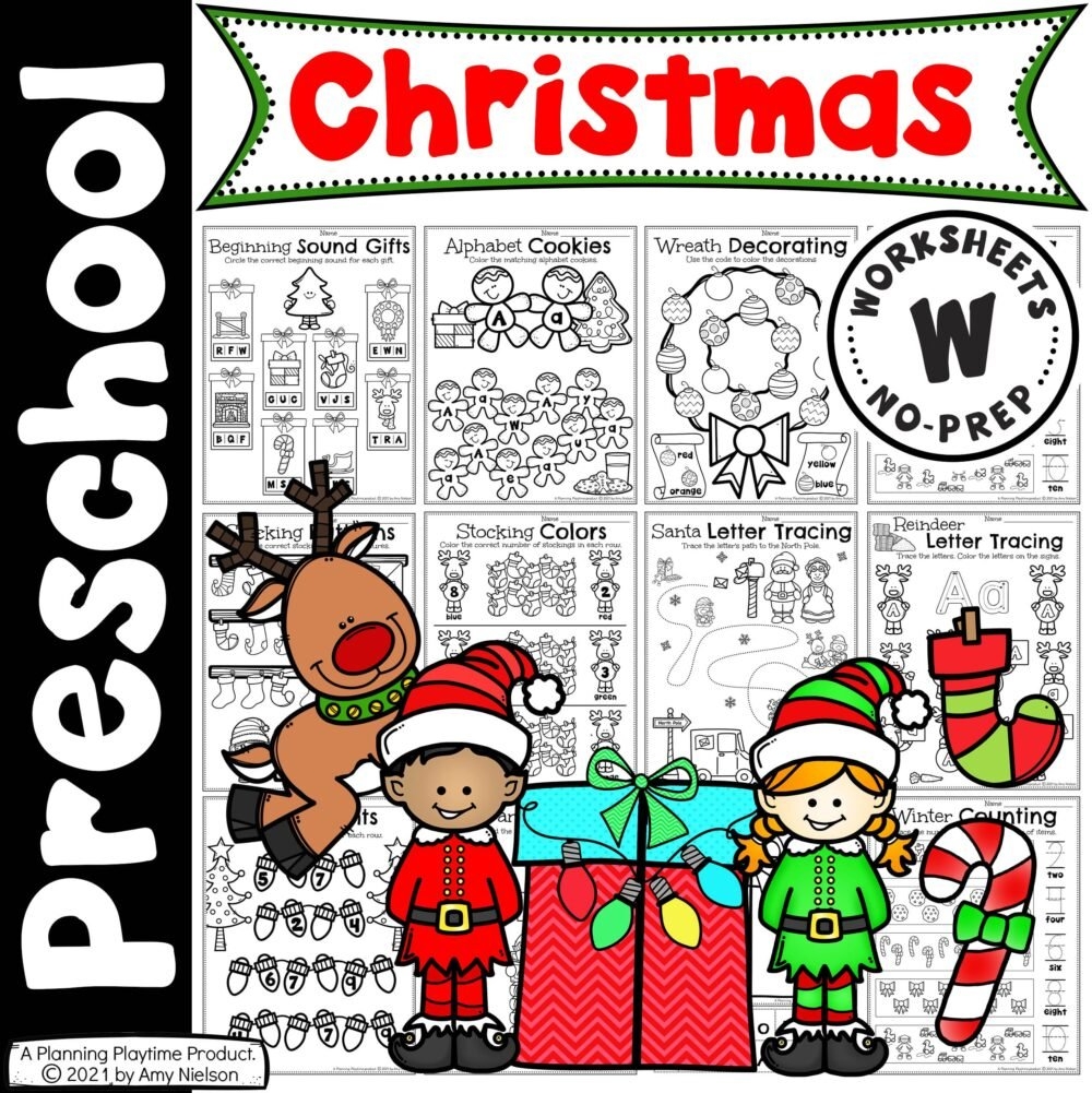 free preschool christmas worksheets printables