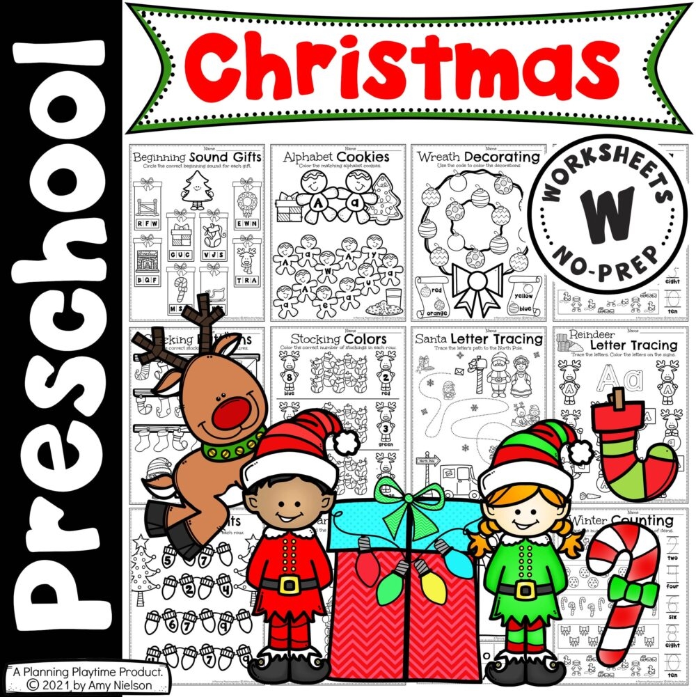 christmas printable worksheets preschool
