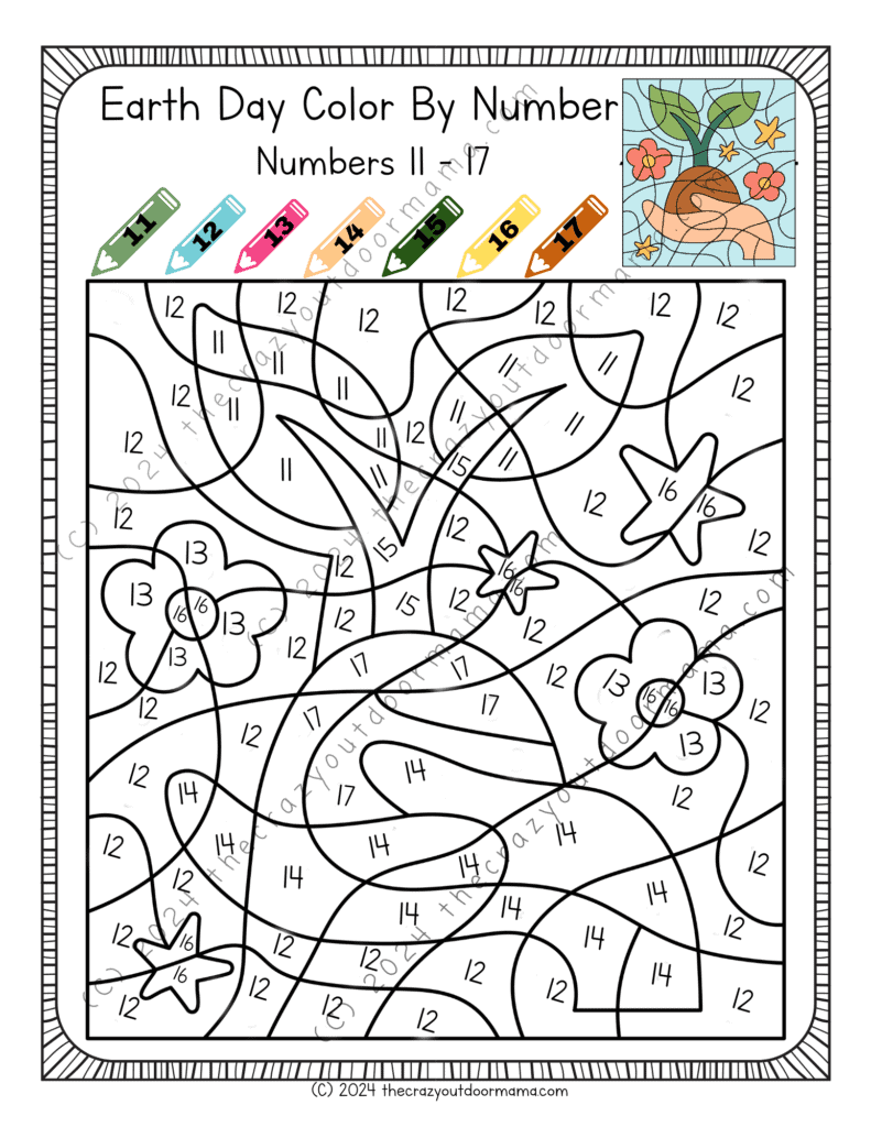 Color By Number Earth Day Printables Sight Words Digraphs Multiplication And Adding 