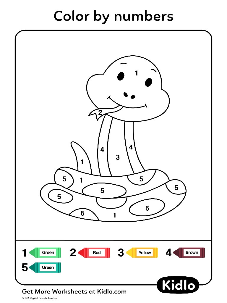 Color By Numbers Animals Worksheet 14 Kidlo