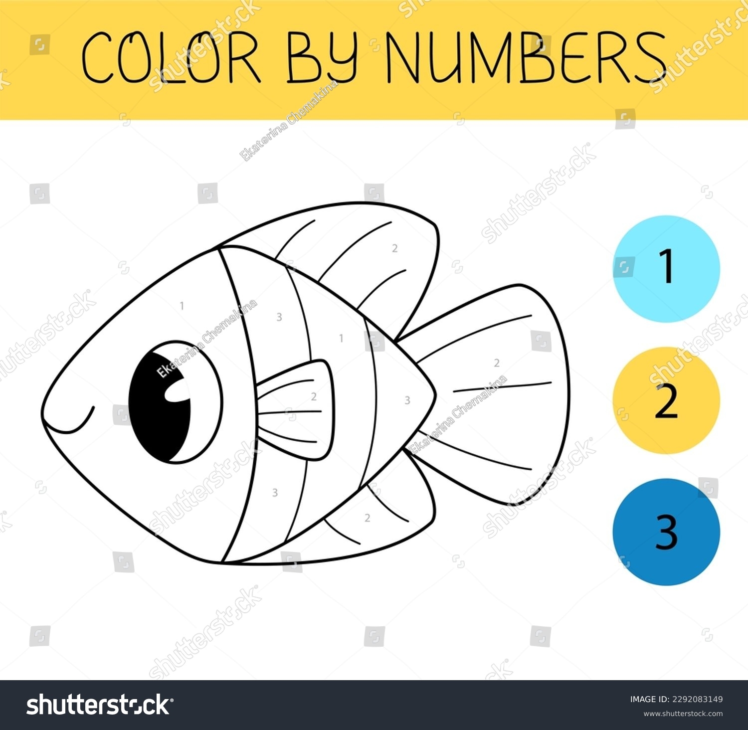 Color By Numbers Coloring Book Kids Stock Illustration 2292083149 Shutterstock