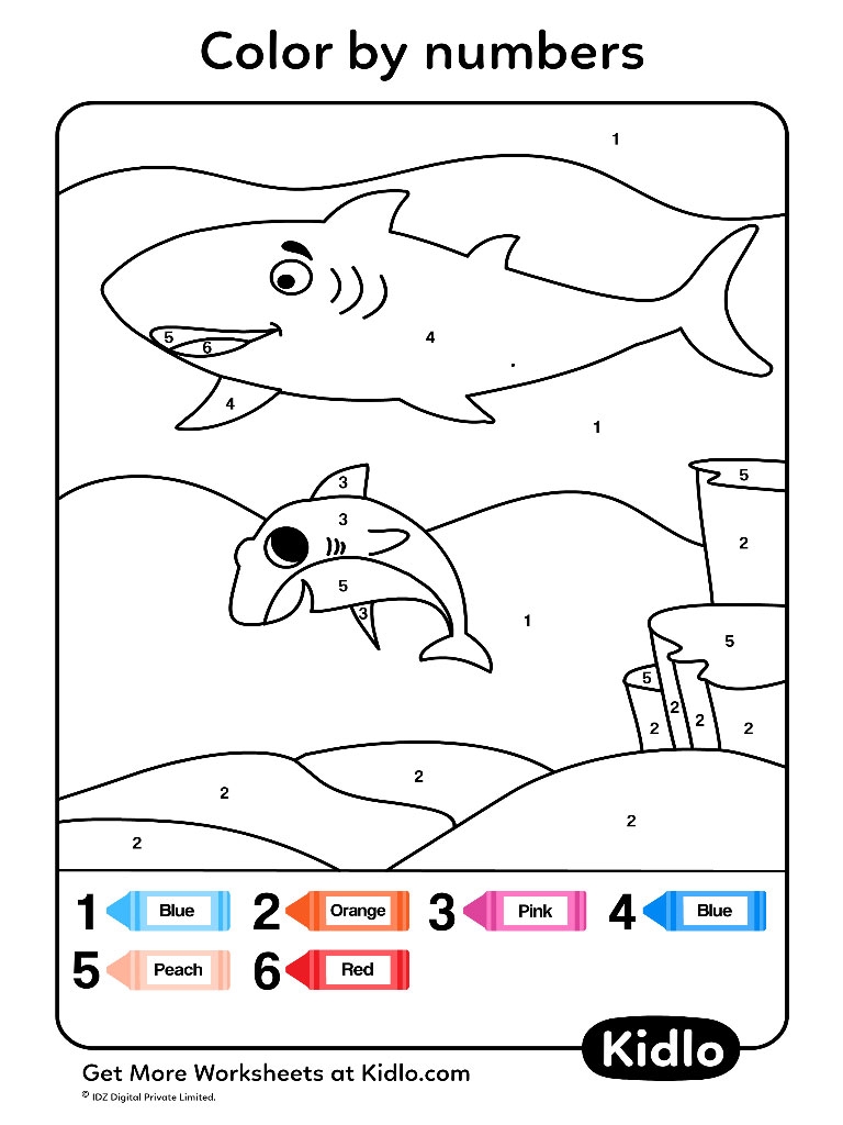 Color By Numbers Underwater Coloring Worksheet 47 Kidlo