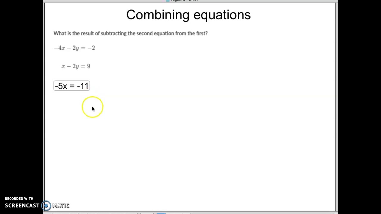Combining Equations YouTube