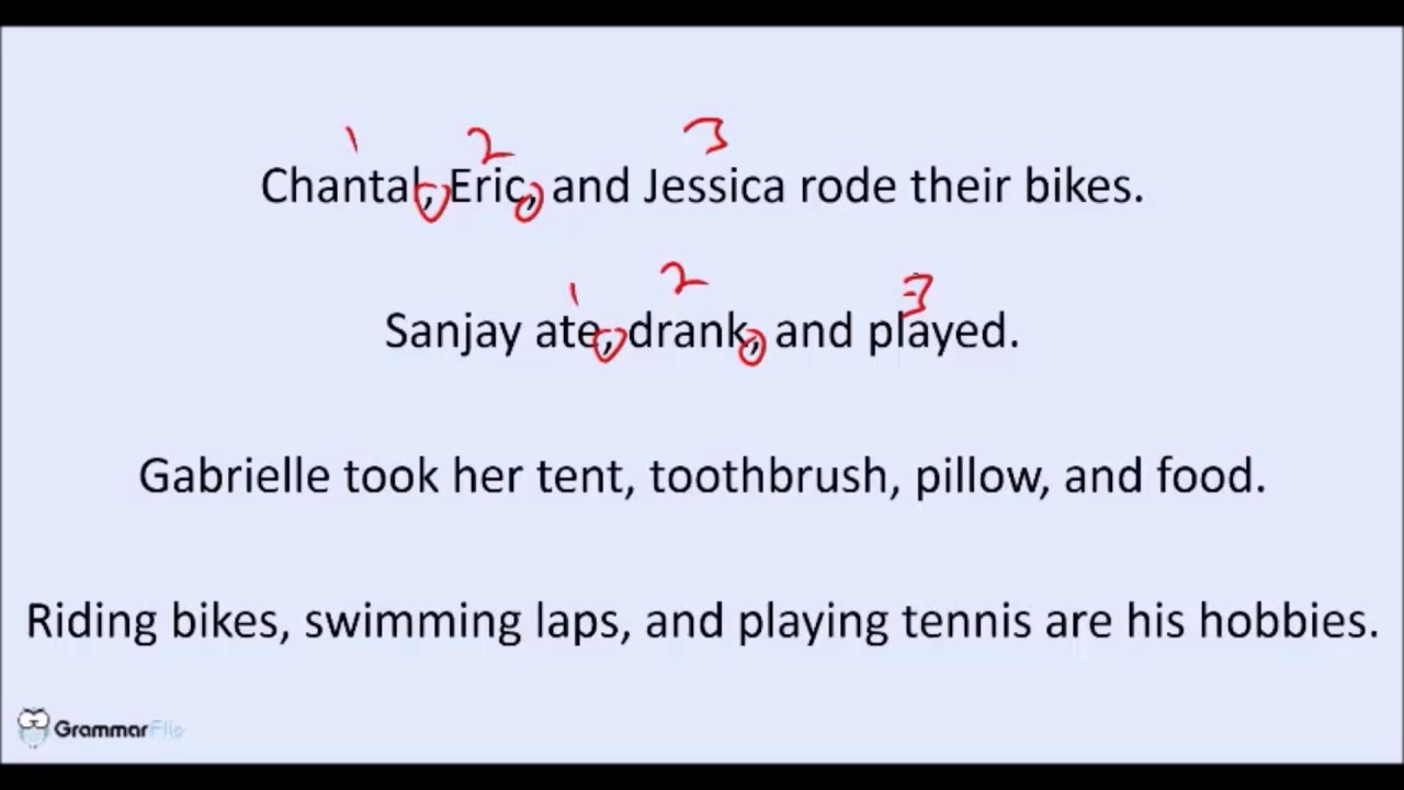 Commas Items In A Series GrammarFlip