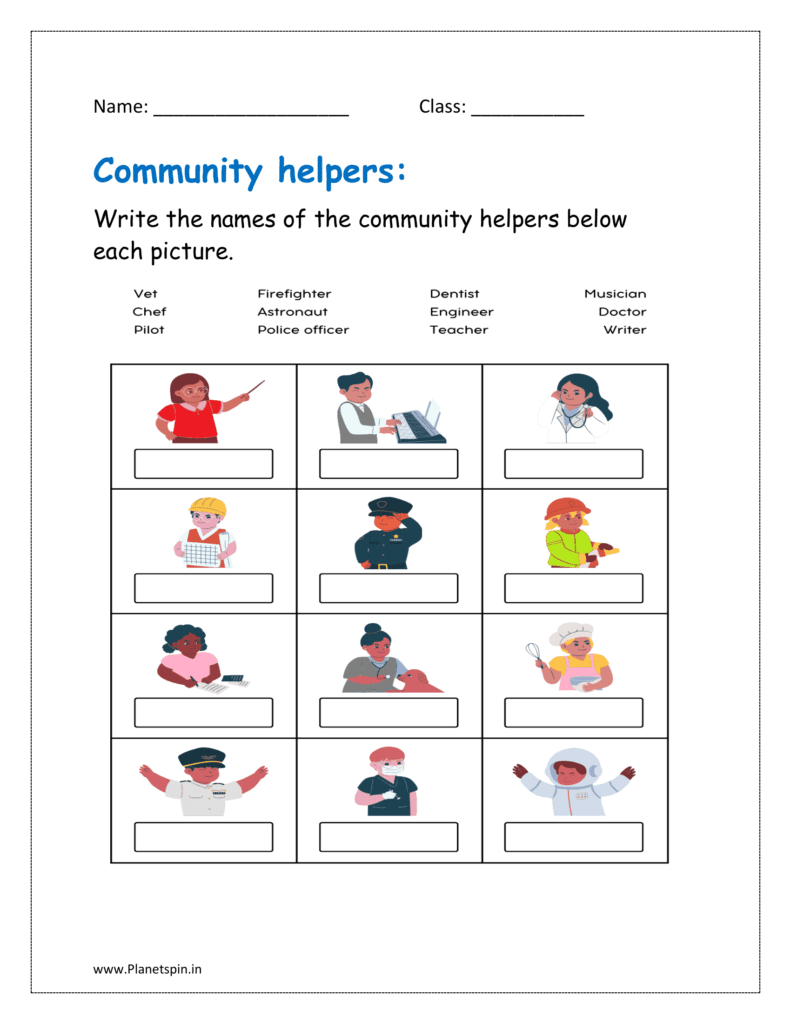 Community Helpers Worksheets For Kindergarten Planetspin in
