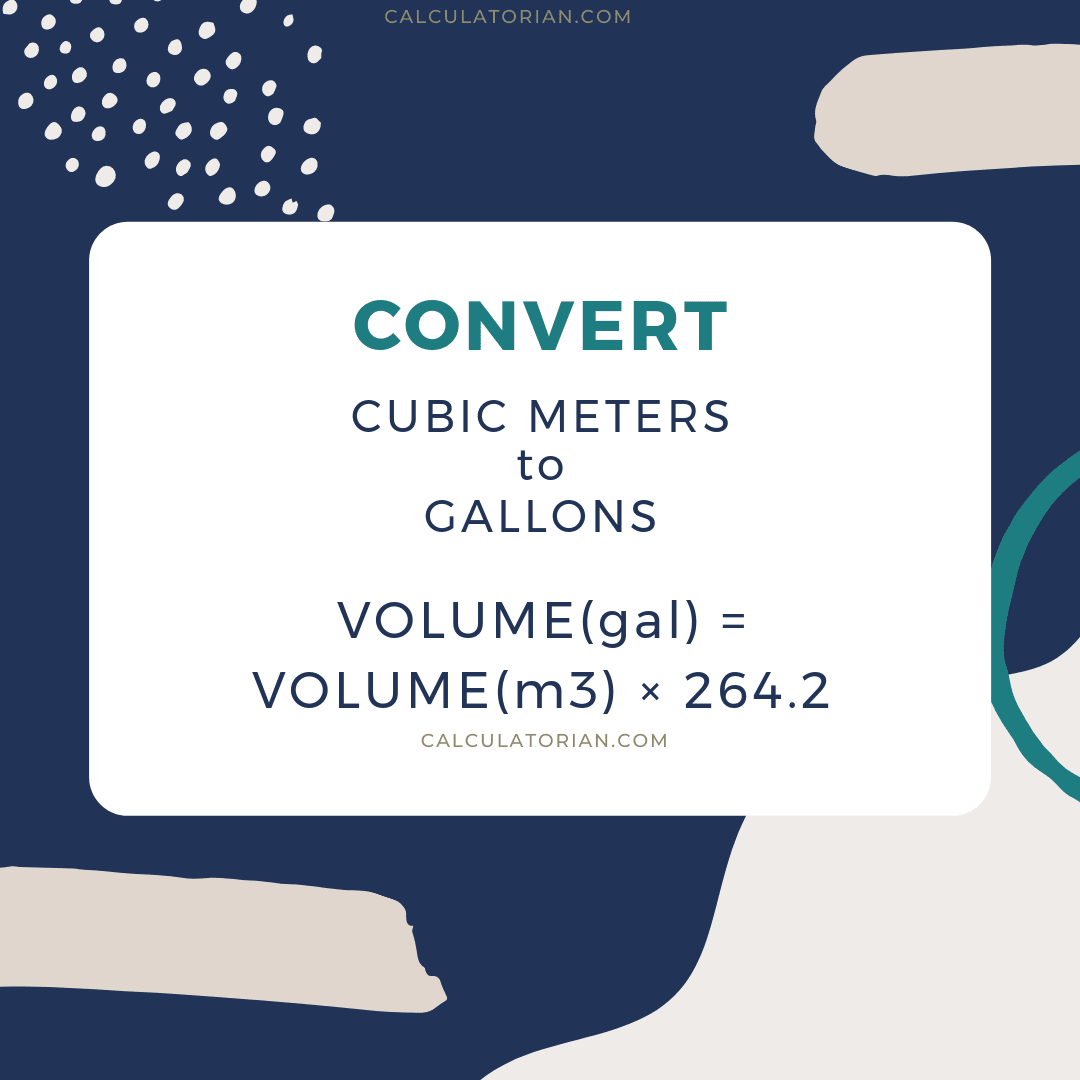 Convert From Cubic Meters To Gallons