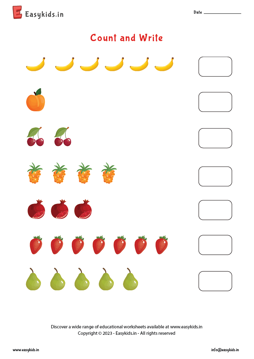 Count And Write Worksheet 1 To 10 EasyKids in