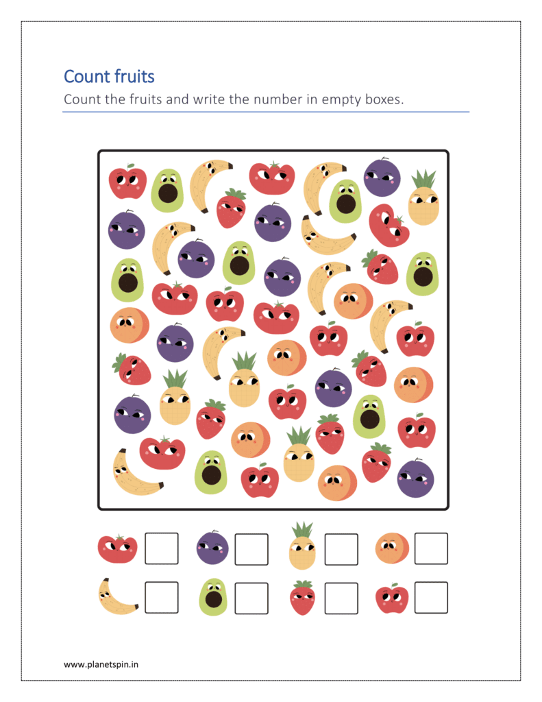 Count The Picture And Write The Number Worksheet Planetspin in