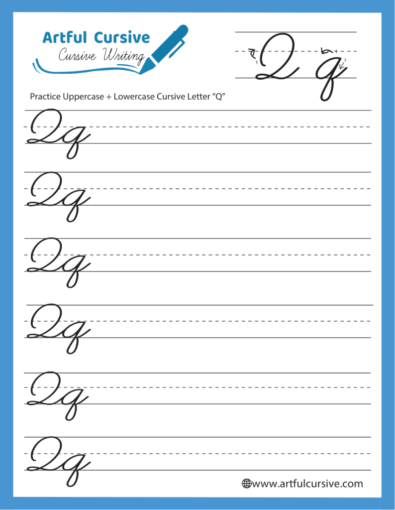 capital letter q in cursive