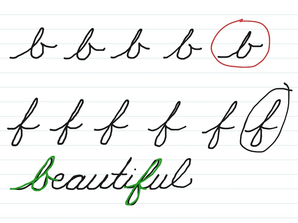 lower case cursive b