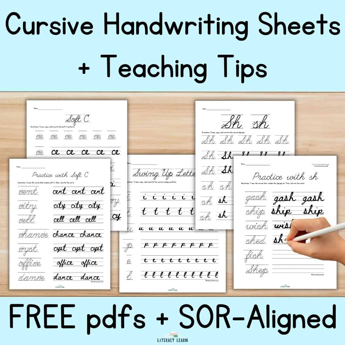 cursive writing practice sheets free