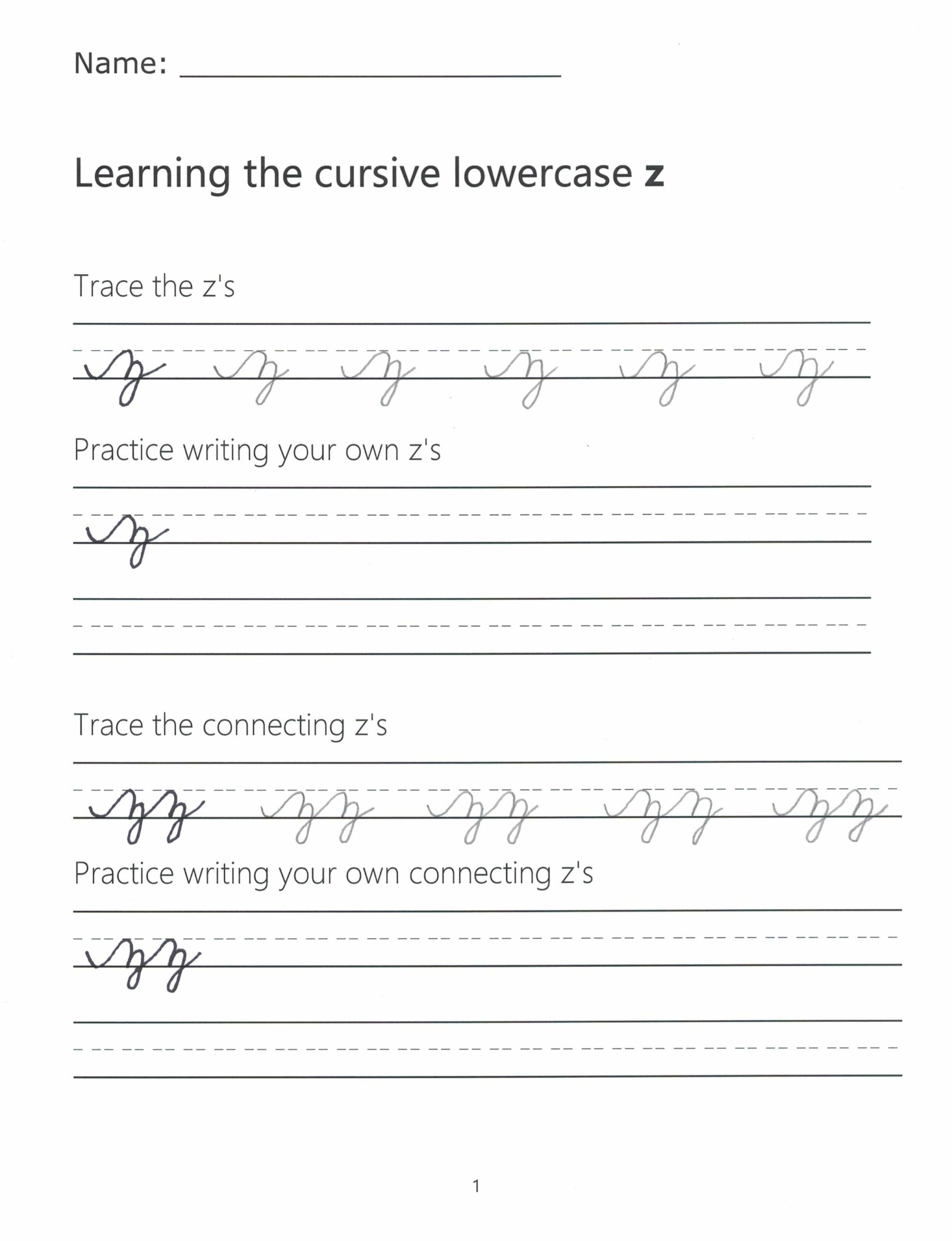 z in cursive writing