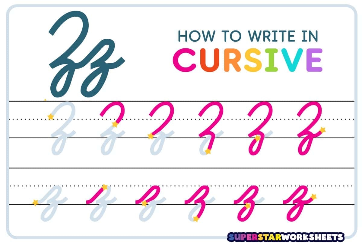 Cursive Z Superstar Worksheets