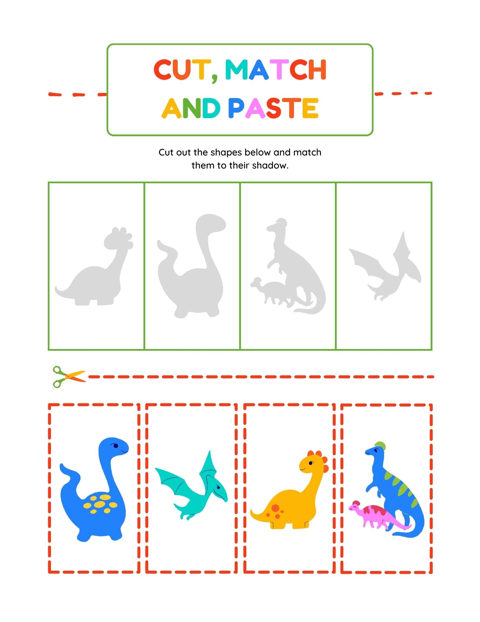Cut And Paste Dinosaur Activity Book For Kids Made By Teachers