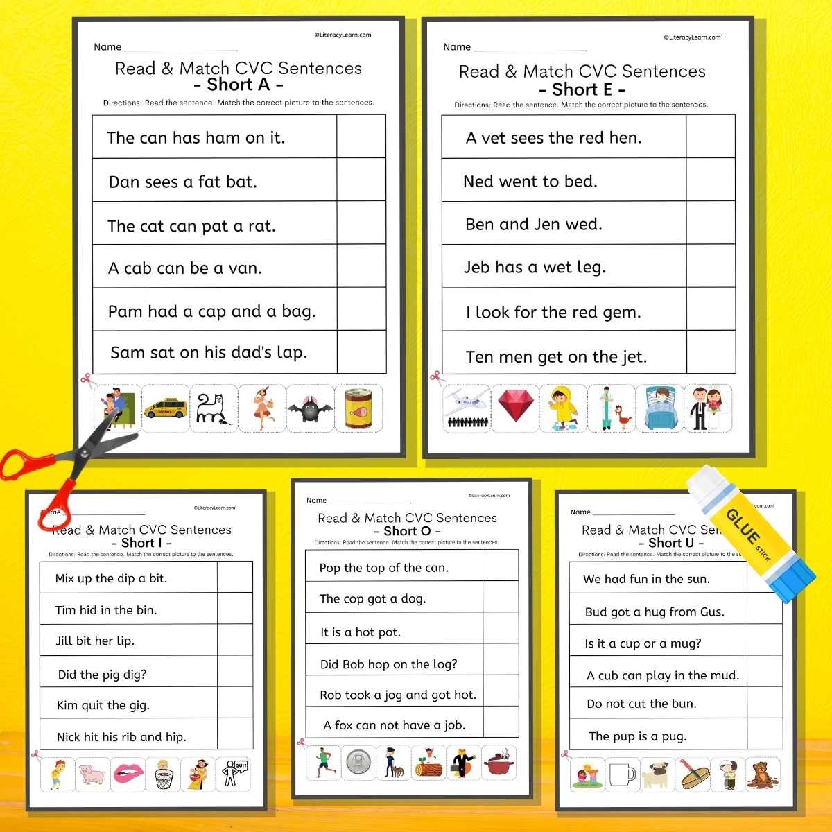 3 word sentences for kindergarten