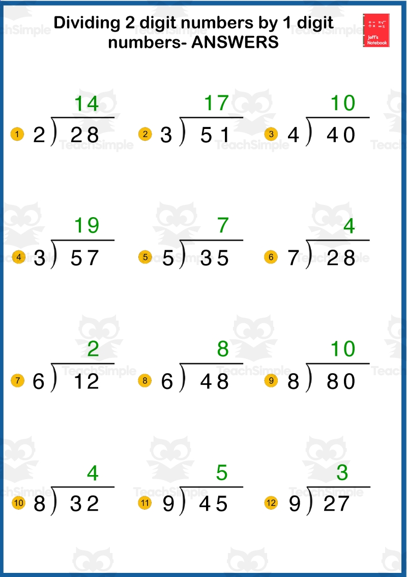 Divide 2 digit By 1 digit Numbers With Or Without Remainders By Teach Simple