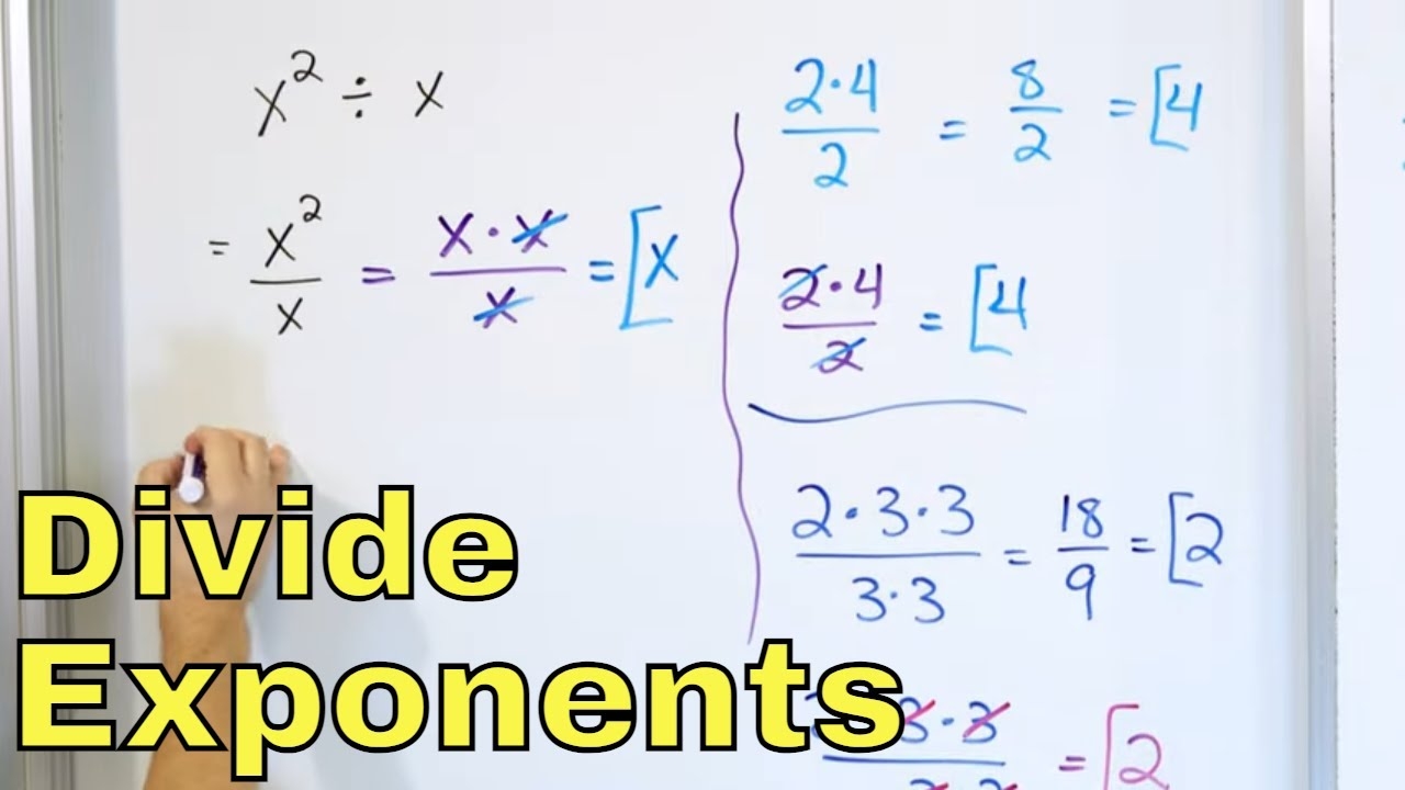 Dividing Exponents Exponent Rules Laws Canceling Terms In Algebra 7 3 11 YouTube