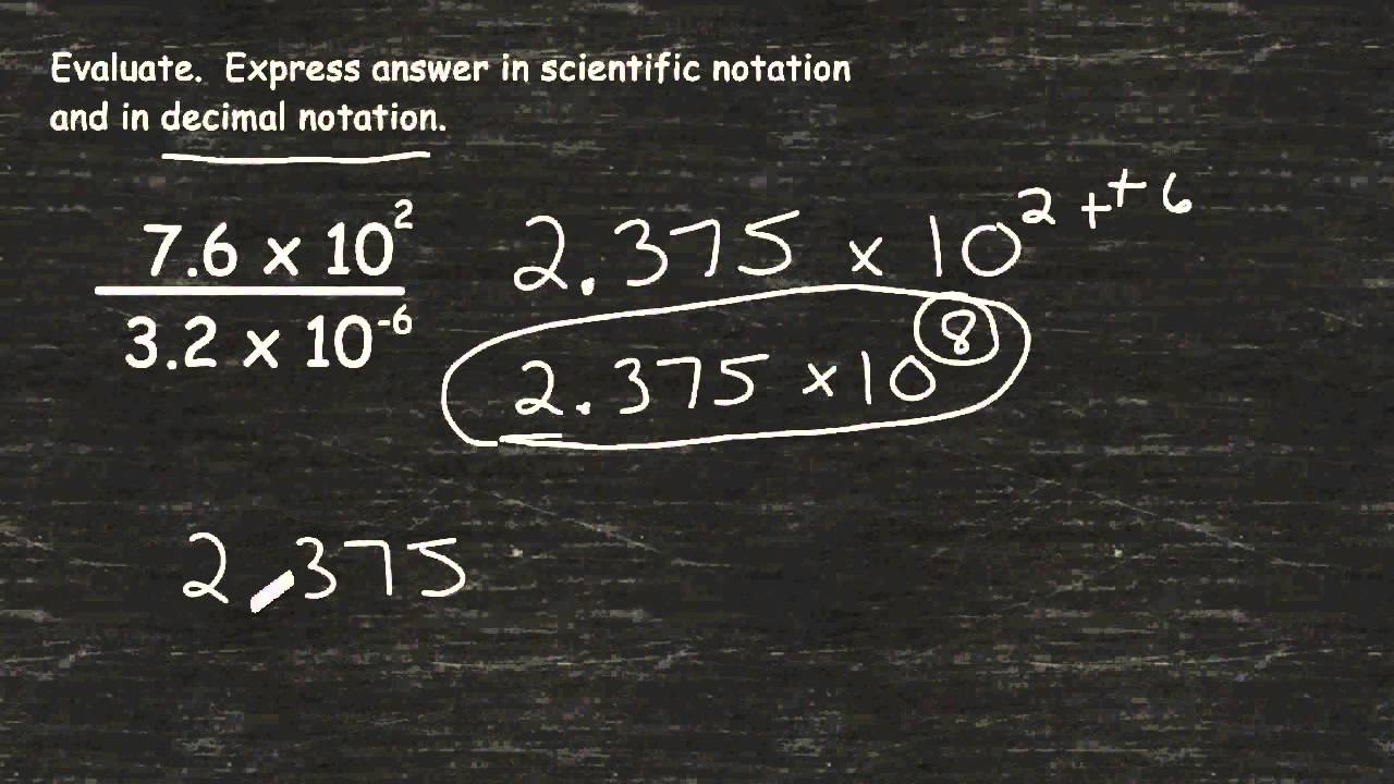 Dividing Values In Scientific Notation YouTube