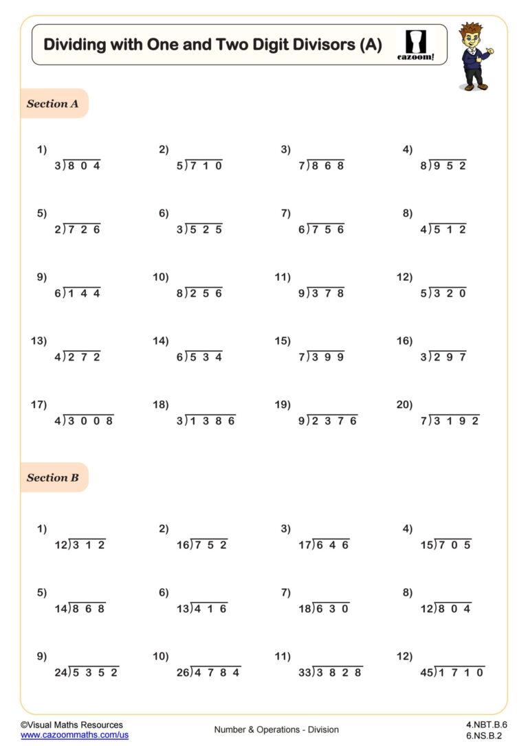 Dividing With One And Two Digit Divisors A Worksheet Fun And Engaging 4th Grade PDF Worksheets