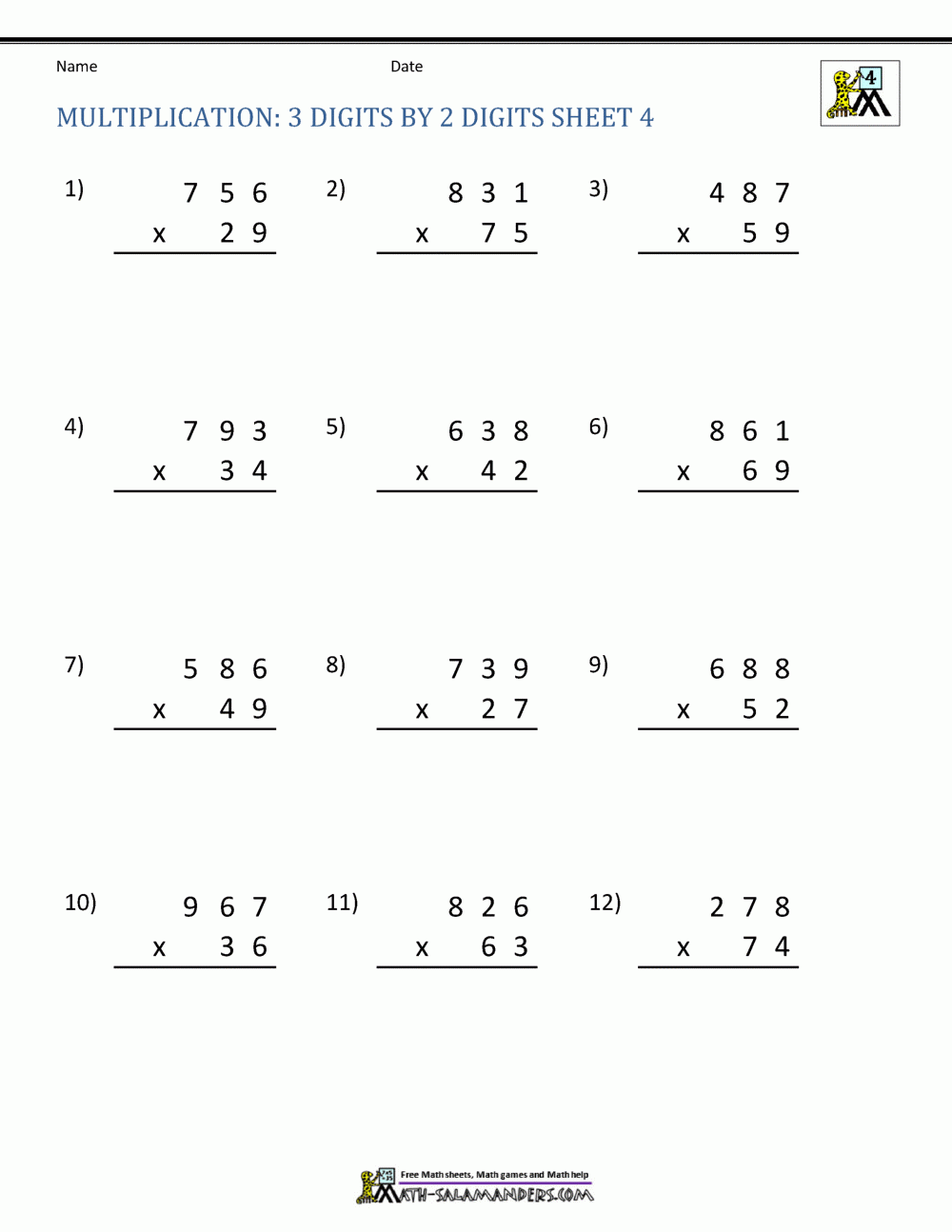 multiplication 3 by 2