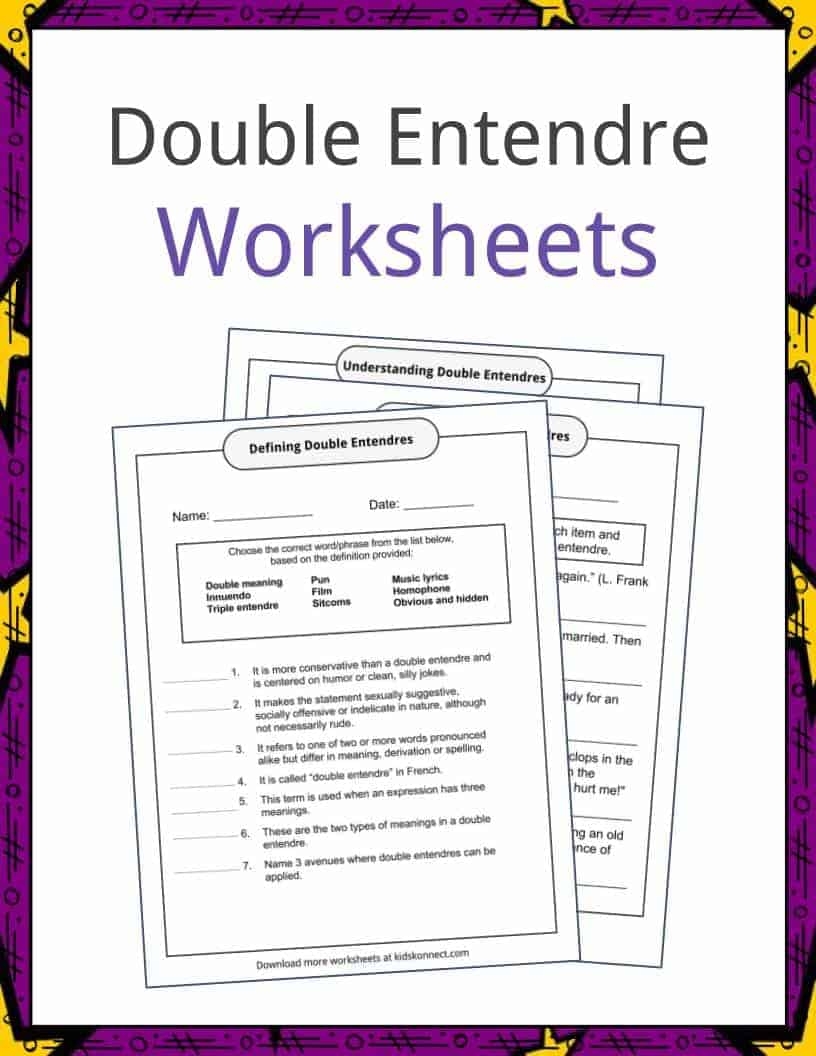 Double Entendre Examples Definition And Worksheets KidsKonnect
