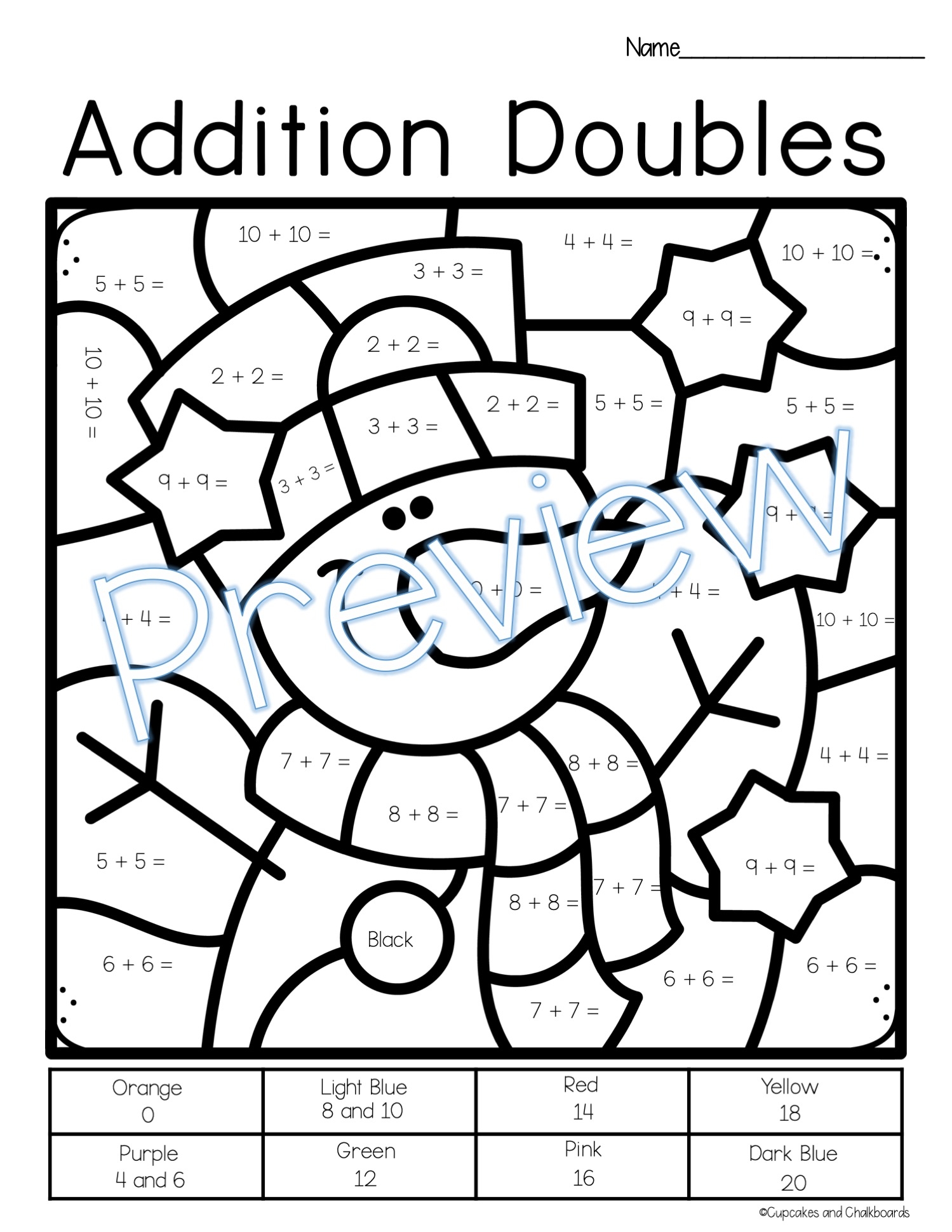 doubles addition worksheets