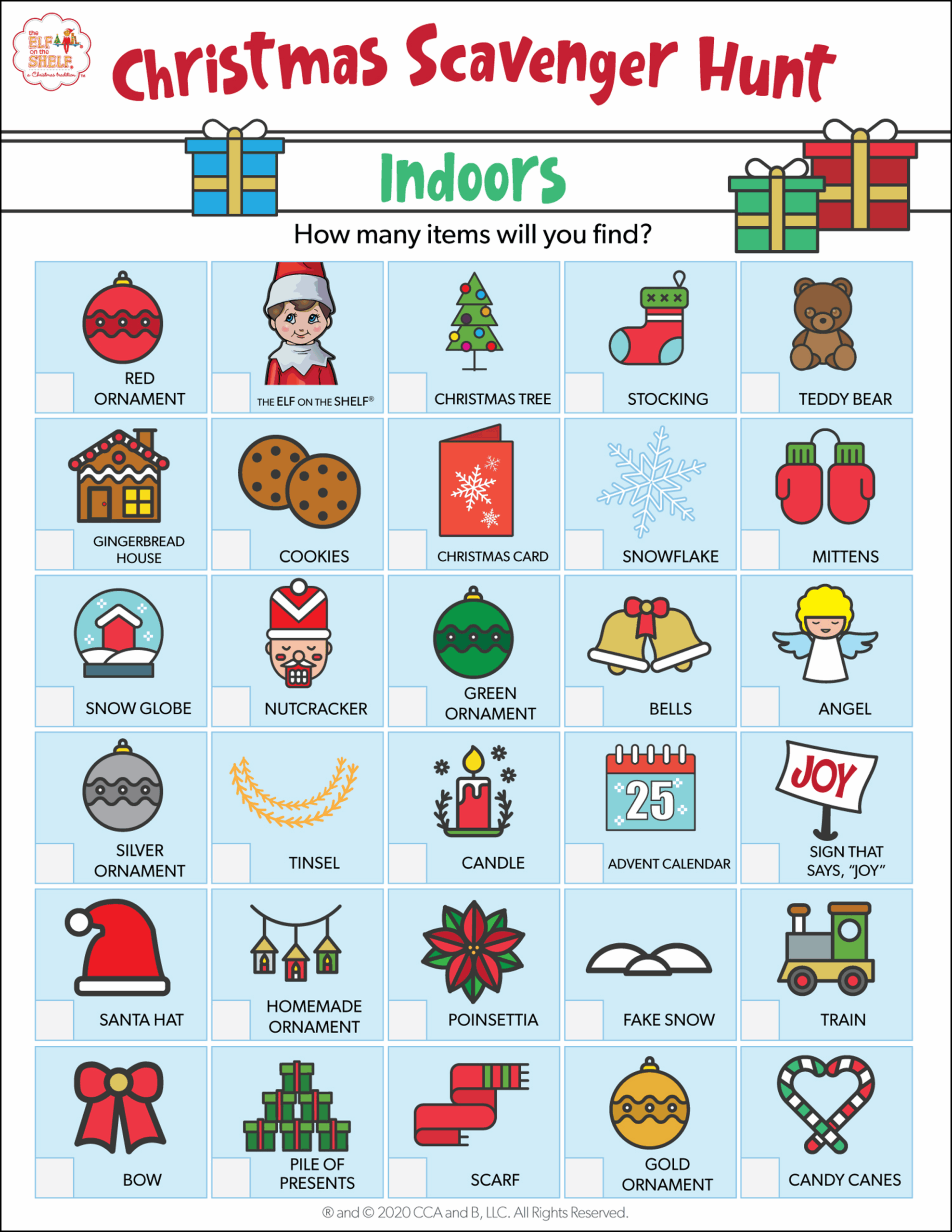 Download 4 Free Printable Christmas Scavenger Hunts The Elf On The Shelf