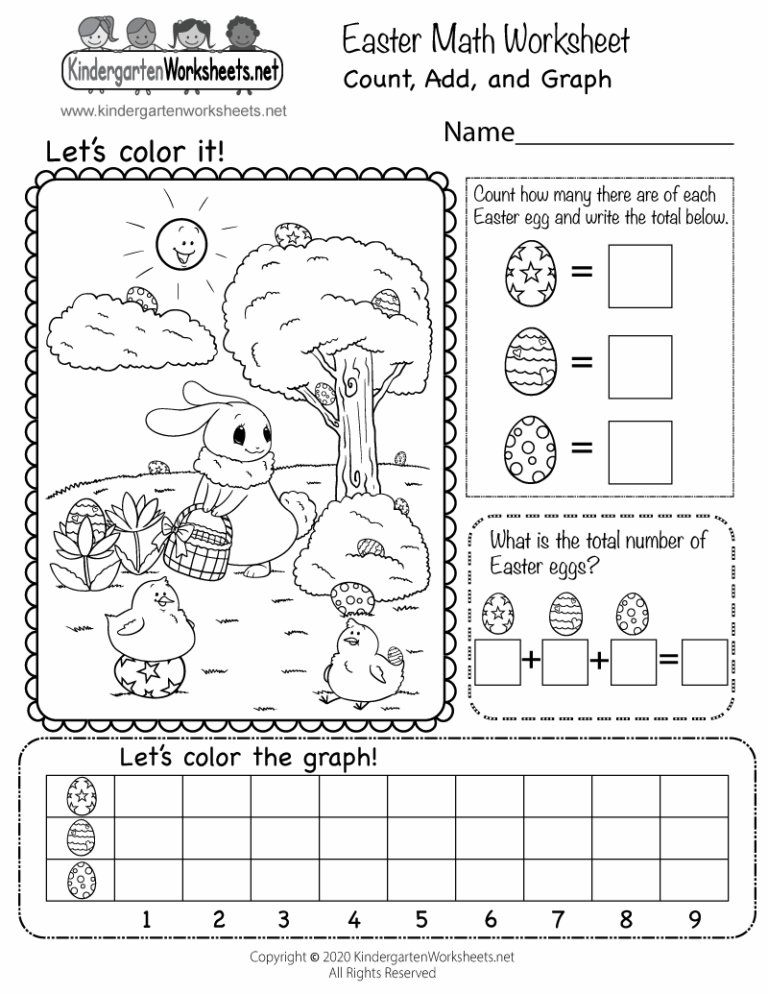 Easter Math Worksheet Free Printable Digital PDF