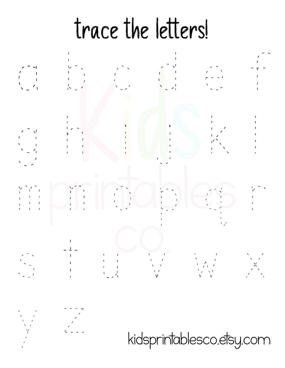 trace the letters of the alphabet
