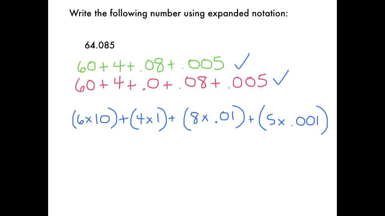 Expanded Notation Decimals YouTube