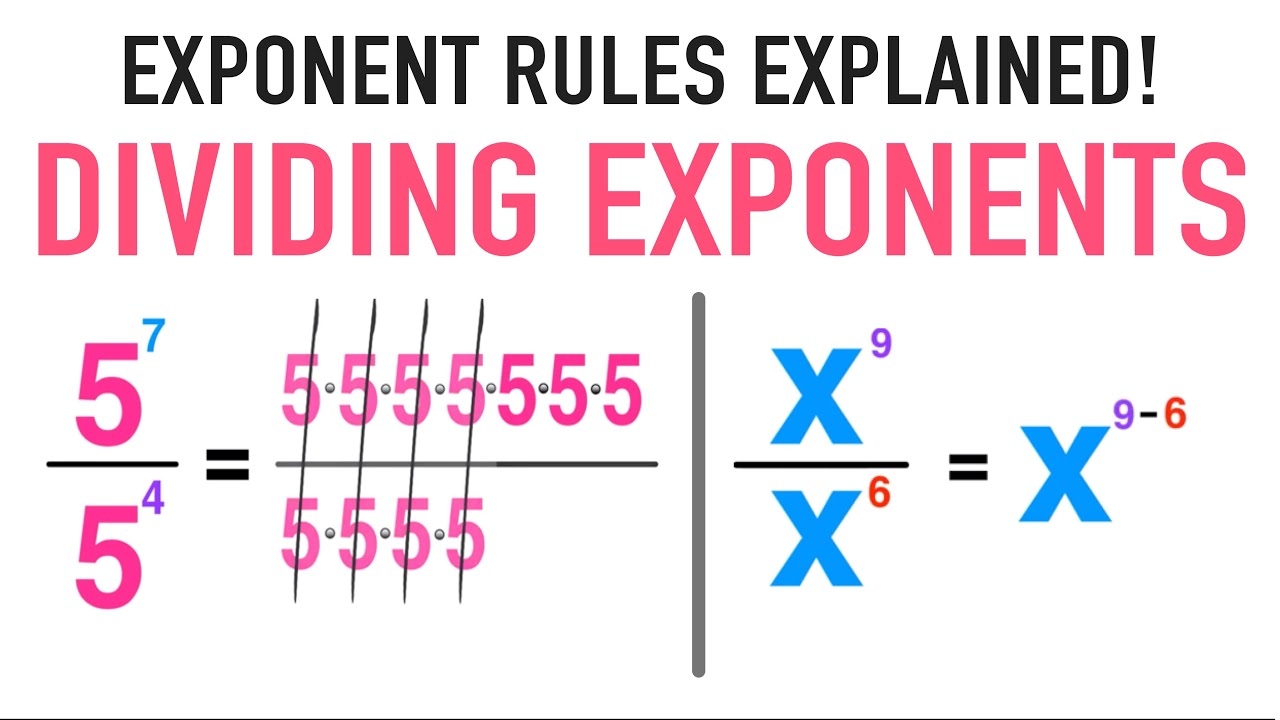 Exponent Rules Dividing Exponents With The Same Base YouTube