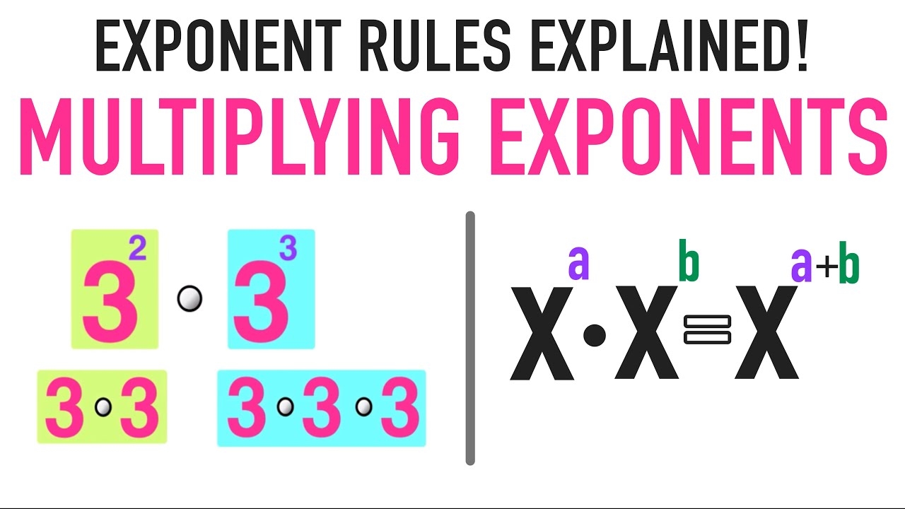 Exponent Rules Multiplying Exponents With The Same Base YouTube