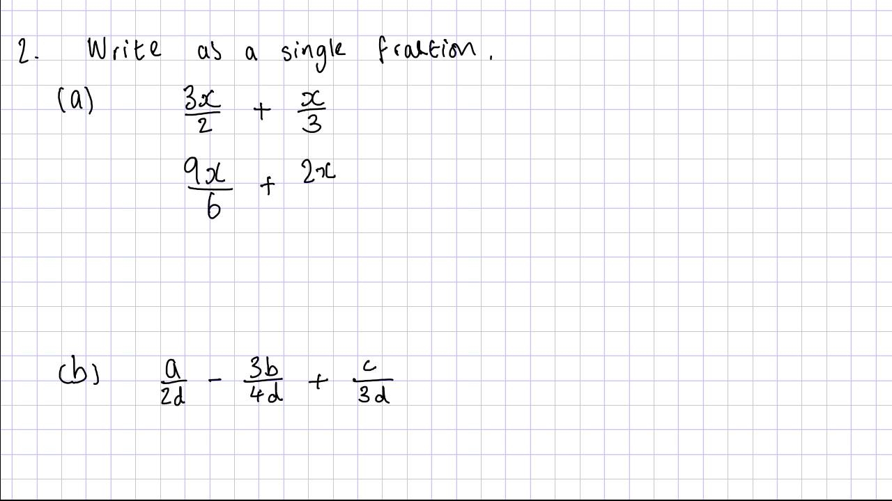 Factorising And Simplifying To Single Fractions YouTube