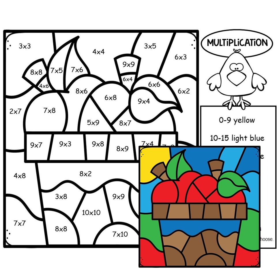 multiplication color by number multiplication color by number